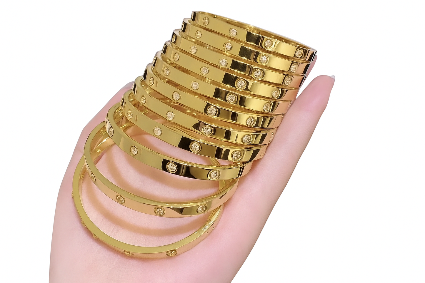 18K Gold Plated Stainless Steel Luxury Bracelet Bangles