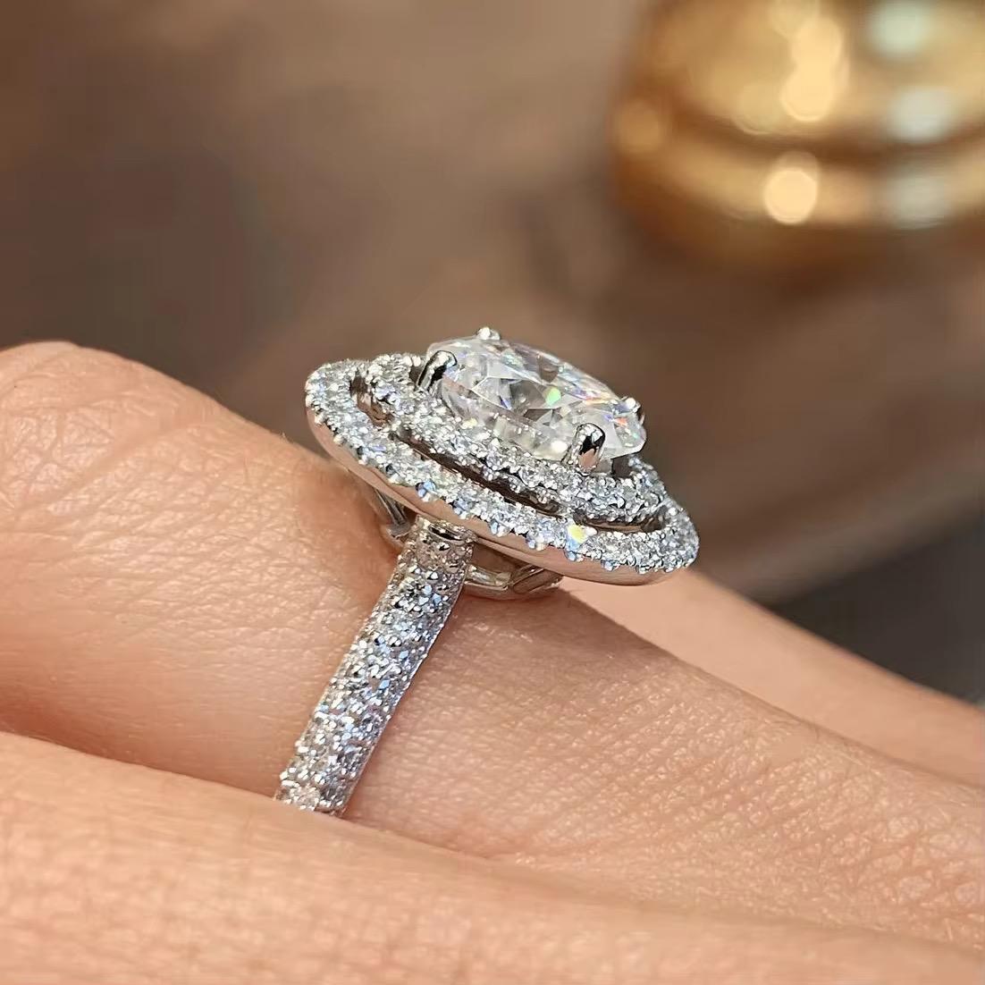 Silver Plating Eternity Oval Shape Rings