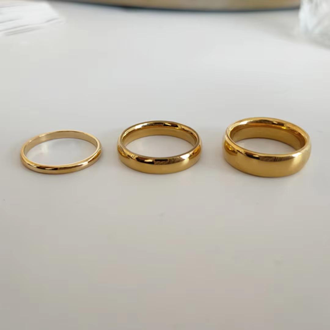 18K Gold Plated Wide 6 MM Rings