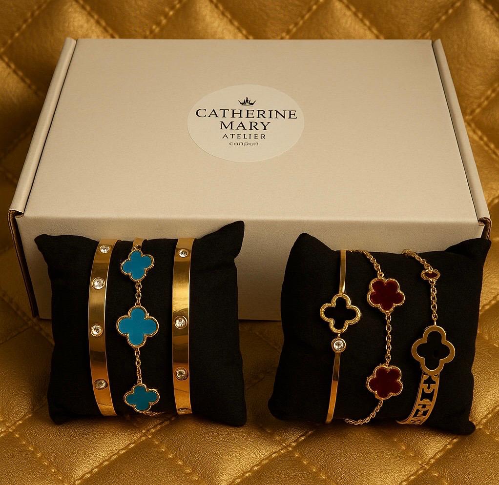 18K Gold plated set of three Bracelet Bangles