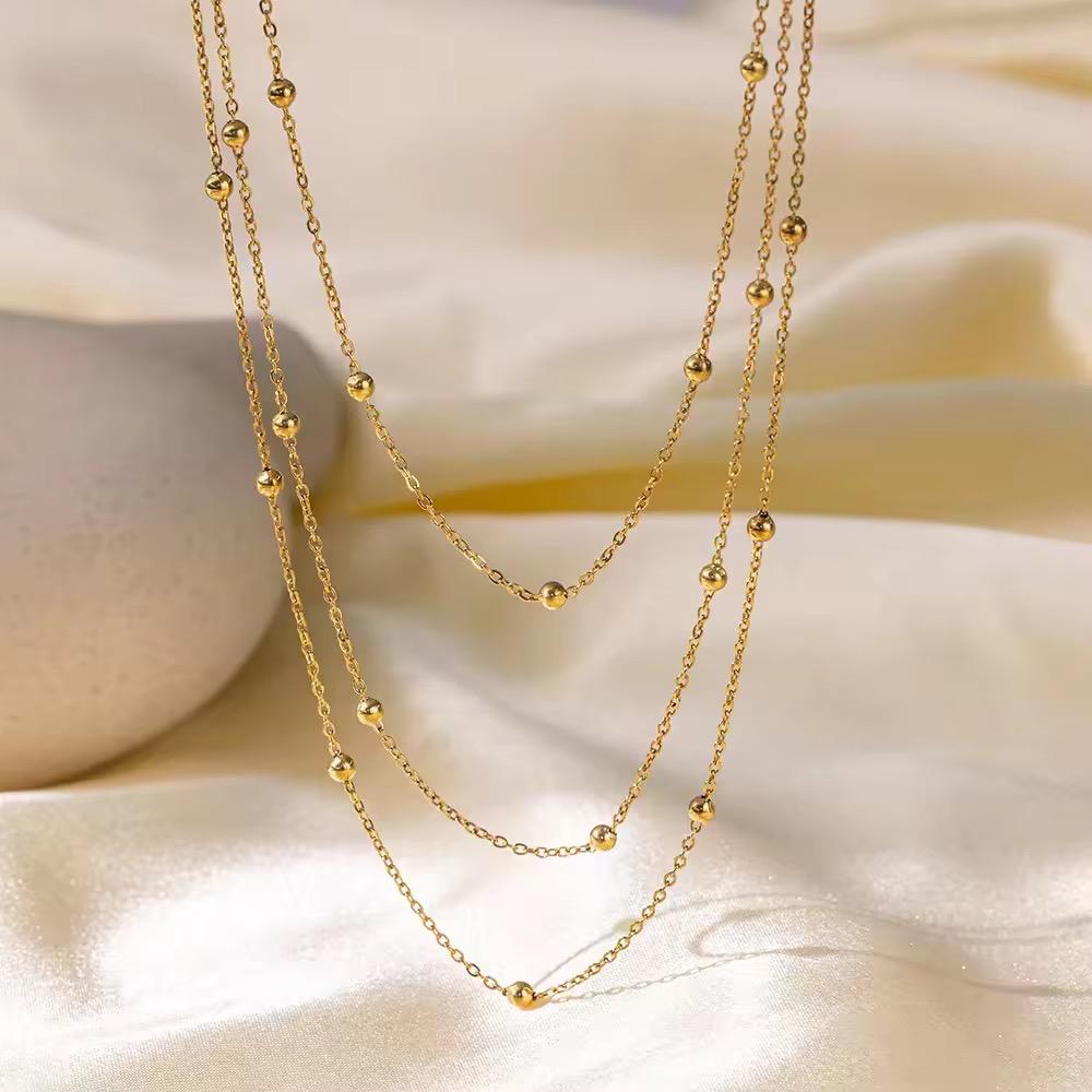 18K Gold  Plated Three  Layer Necklace