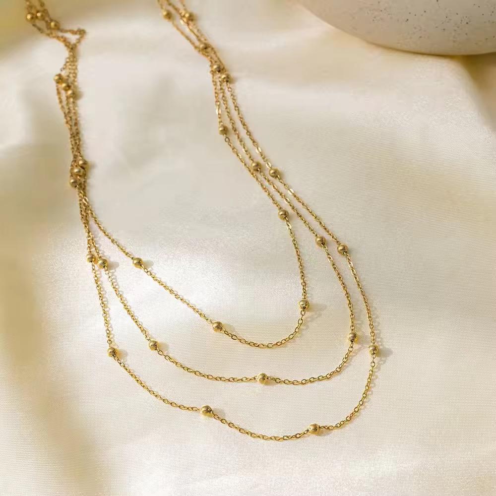 18K Gold  Plated Three  Layer Necklace
