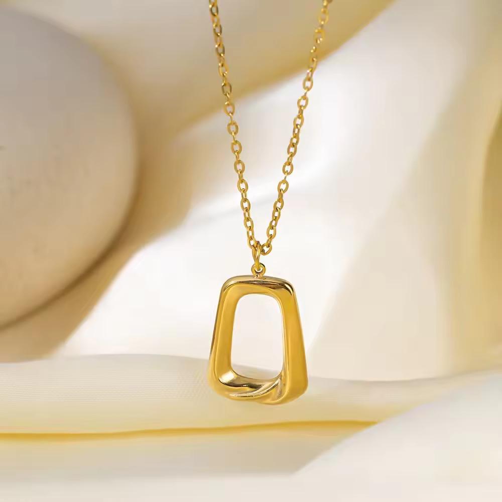 18K gold plated square Necklace
