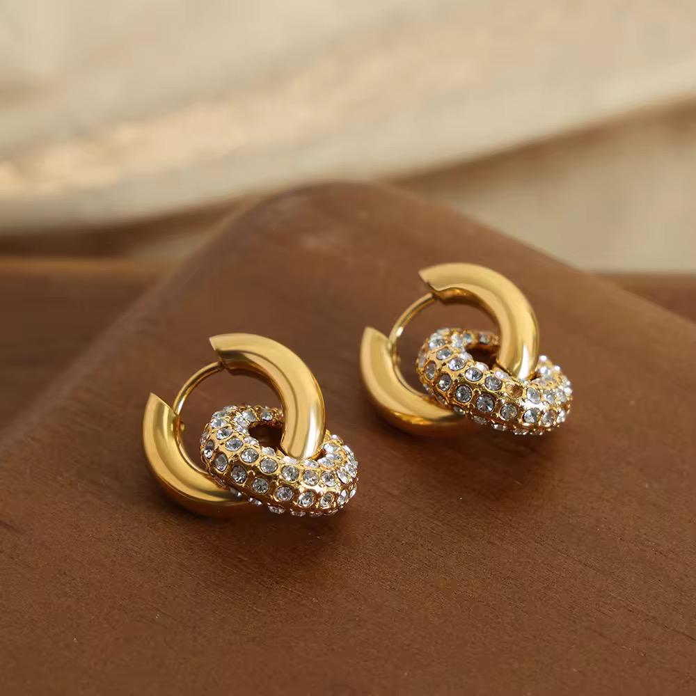 18K Gold Plated Simple Earring Stainless Steel Vintage Earring