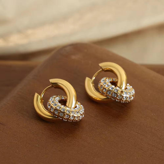 18K Gold Plated Simple Earring Stainless Steel Vintage Earring