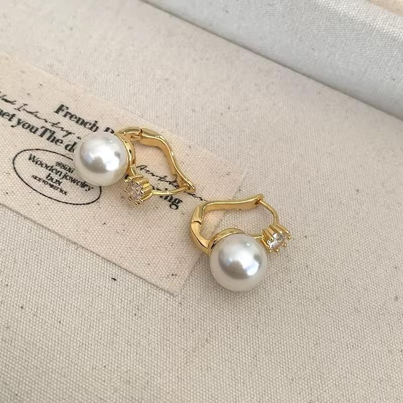 Pearl Hoop Earrings