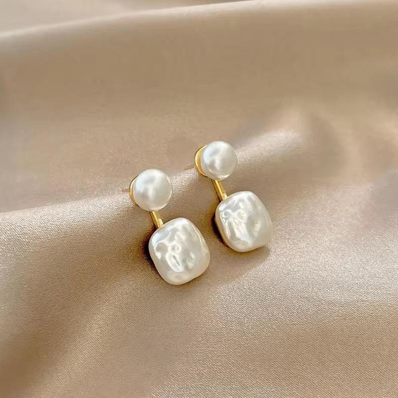 18K Gold Plated Pearl Fine Earrings Joker Sweet Elegant