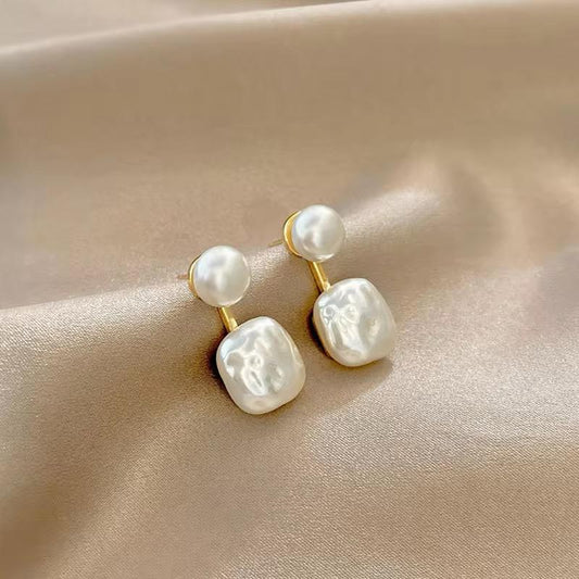 18K Gold Plated Pearl Fine Earrings Joker Sweet Elegant