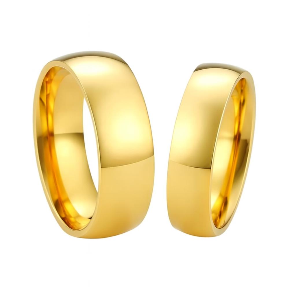 18K Gold Plated Wide 6 MM Rings
