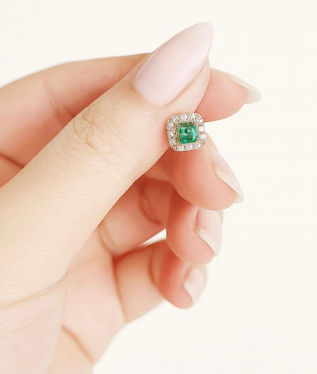 18K Gold Plated Green Diamond Earrings